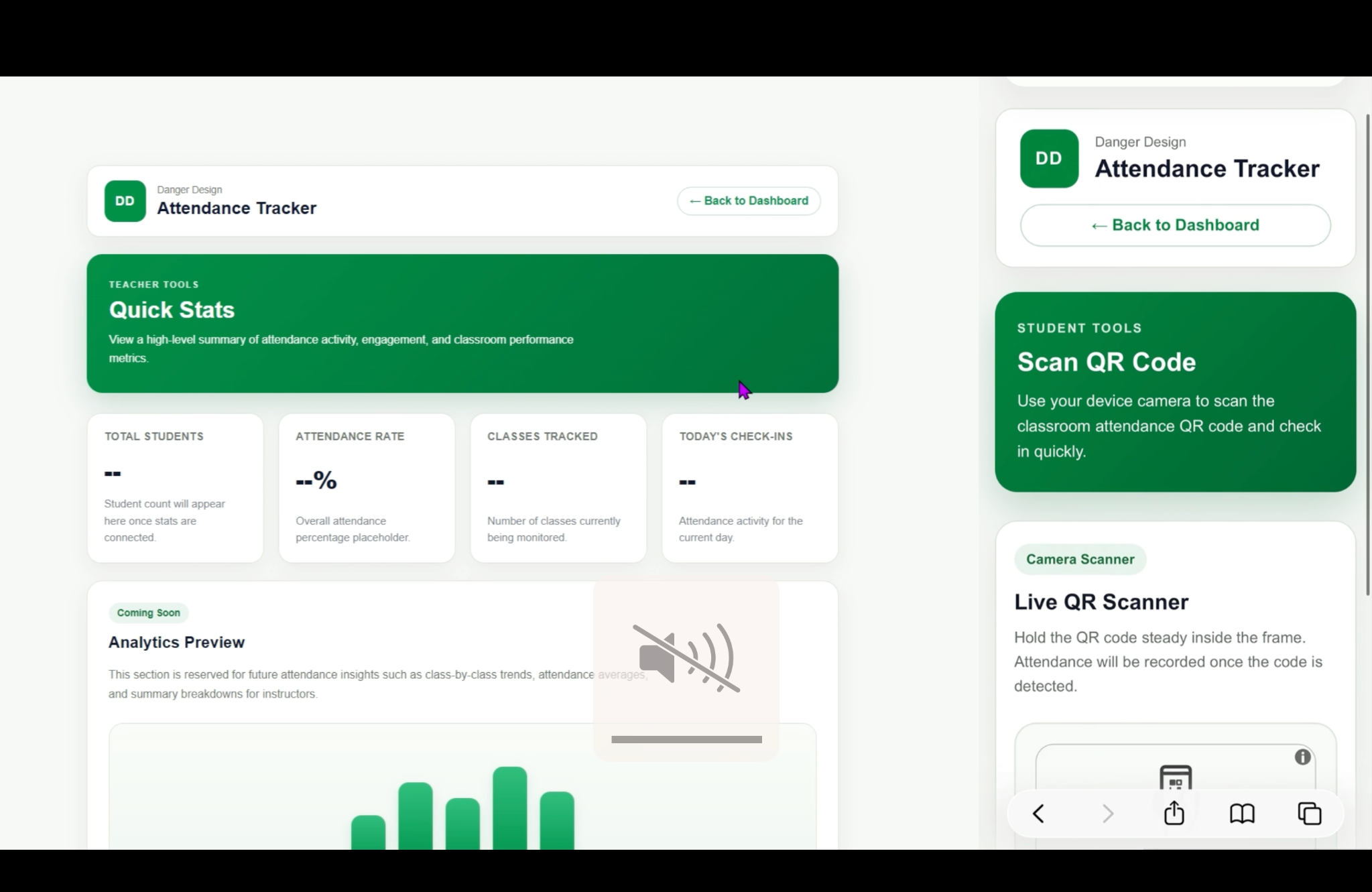 Attendance statistics interface