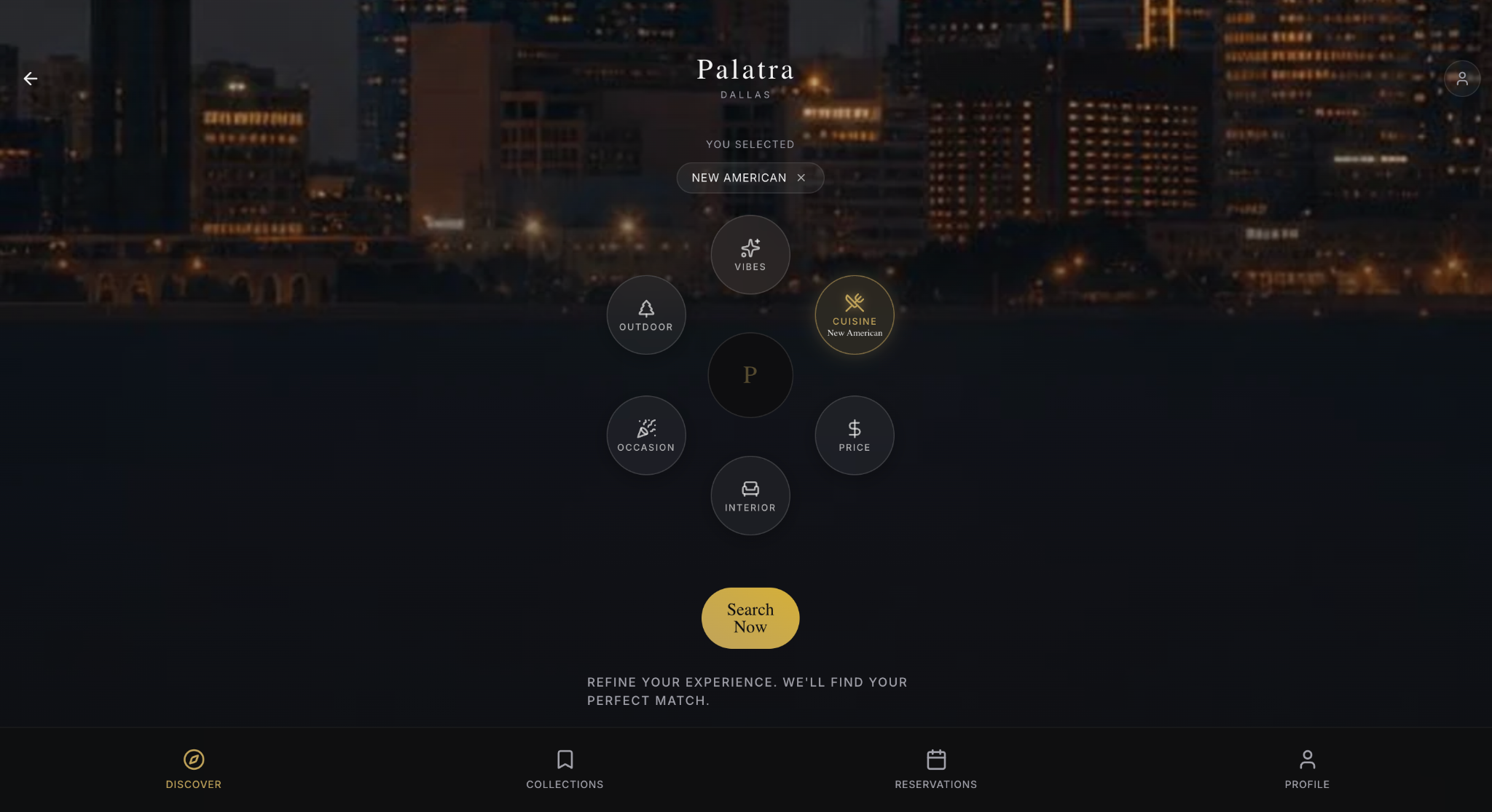 Palatra discovery interface