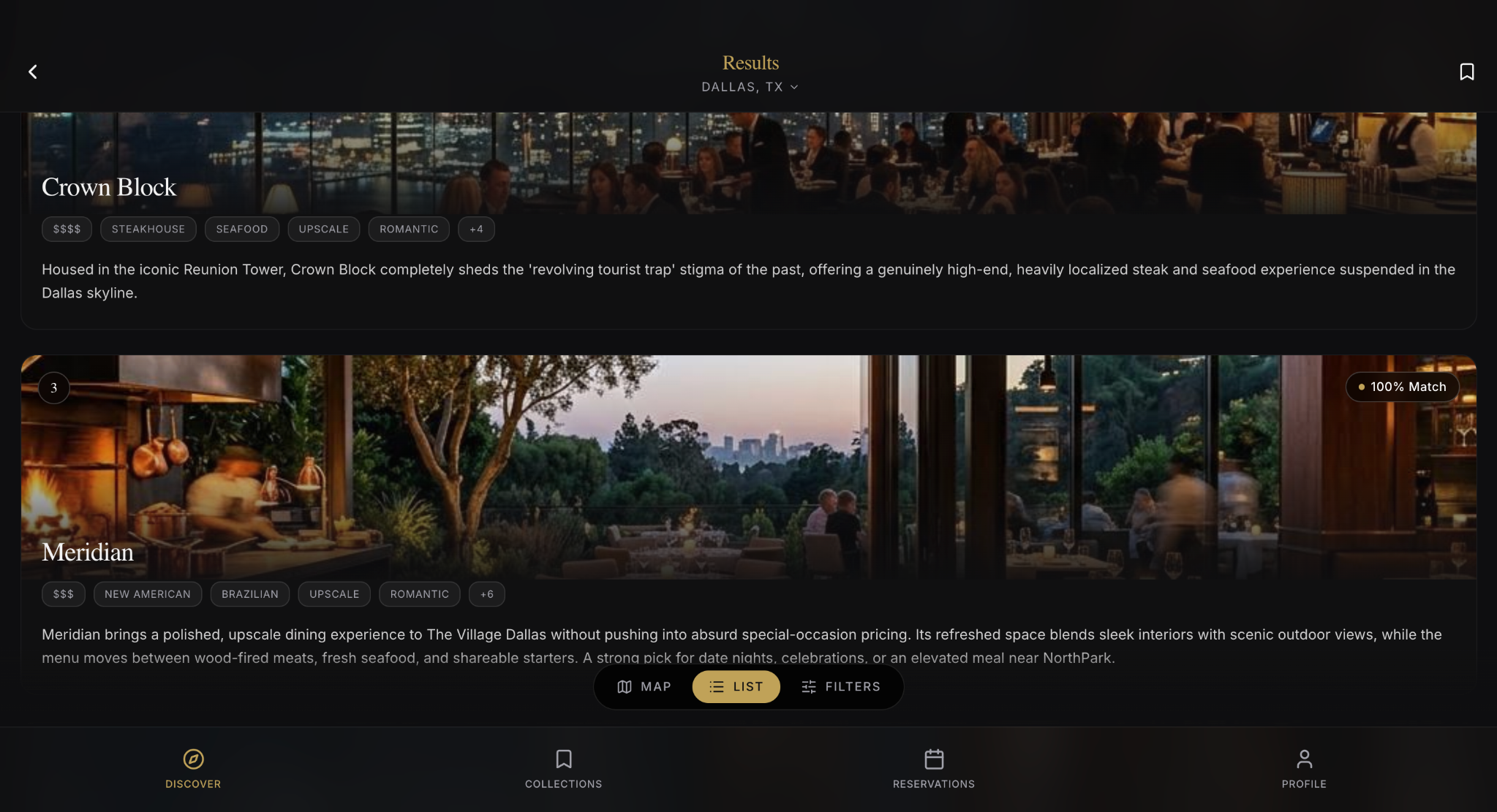Palatra restaurant results
